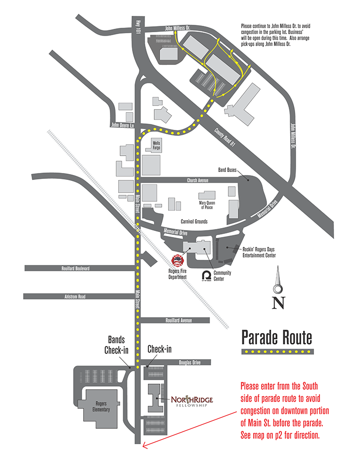 Rockin Rogers Parade Route Map
